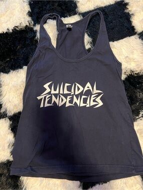 Suicidal Tendencies Navy Racerback Tank with White Graphic XS